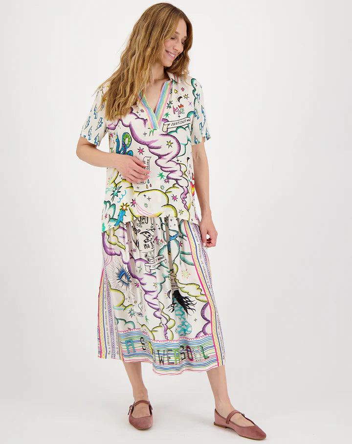 Vanessa Enlightenment Printed Midi Skirt