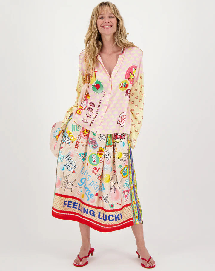 Vanessa Lucky Me Printed Midi Skirt