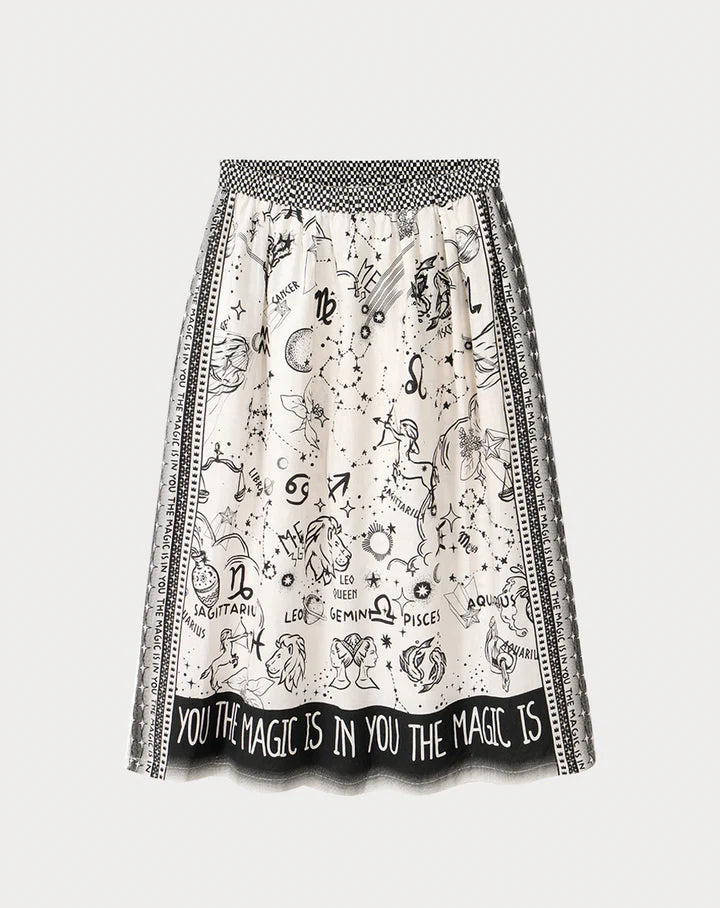 Vanessa Zodiac Printed Midi Skirt
