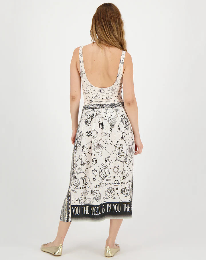 Vanessa Zodiac Printed Midi Skirt