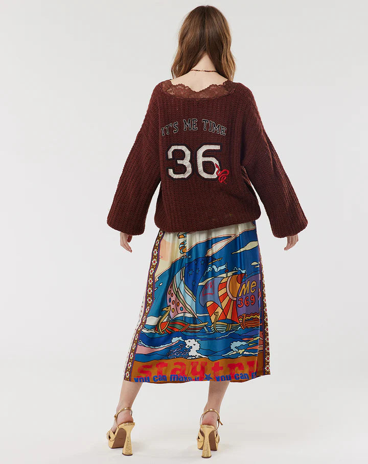 Vanessa Printed Nautical Midi Skirt